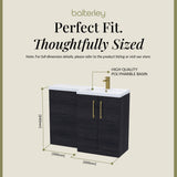 Bathroom Combination Vanity Unit with Basin & WC, Right Hand, 1100mm x 390mm - Choice of Colour and Handle Finish