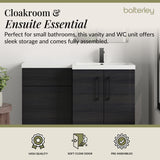 Bathroom Combination Vanity Unit with Basin & WC, Right Hand, 1100mm x 390mm - Choice of Colour and Handle Finish