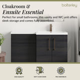 Bathroom Combination Vanity Unit with Basin & WC, Right Hand, 1100mm x 390mm - Choice of Colour and Handle Finish