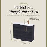 Bathroom Combination Vanity Unit with Basin & WC, Right Hand, 1100mm x 390mm - Choice of Colour and Handle Finish