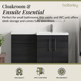 Bathroom Combination Vanity Unit with Basin & WC, Right Hand, 1100mm x 390mm - Choice of Colour and Handle Finish