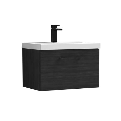 Bramshall Wall Hung 1 Drawer Vanity Unit with Mid-Edge Ceramic Basin - Choice of Colour, Handle Finish and Size