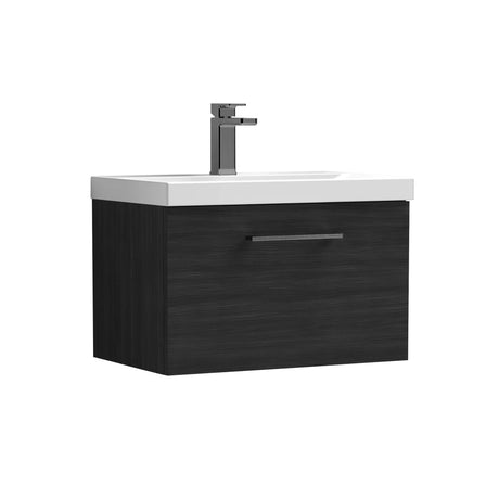 Bramshall Wall Hung 1 Drawer Vanity Unit with Mid-Edge Ceramic Basin - Choice of Colour, Handle Finish and Size