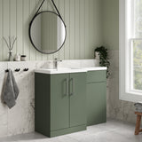 Bathroom Vanity Unit with Basin & WC Unit, Left Hand, 1100mm x 390mm - Choice of Colour