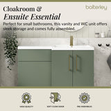 Bathroom Combination Vanity Unit with Basin & WC, Right Hand, 1100mm x 390mm - Choice of Colour and Handle Finish