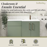 Bathroom Combination Vanity Unit with Basin & WC, Right Hand, 1100mm x 390mm - Choice of Colour and Handle Finish