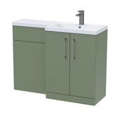 Bathroom Combination Vanity Unit with Basin & WC, Right Hand, 1100mm x 390mm - Choice of Colour and Handle Finish