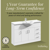 Contemporary Floor Standing Vanity Unit with Round Ceramic Basin – Gloss White, Choice of Doors, Drawers & Sizes