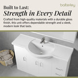 Contemporary Floor Standing Vanity Unit with Round Ceramic Basin – Gloss White, Choice of Doors, Drawers & Sizes