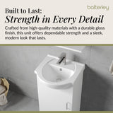 Contemporary Floor Standing Vanity Unit with Round Ceramic Basin – Gloss White, Choice of Doors, Drawers & Sizes