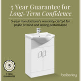 Contemporary Floor Standing Vanity Unit with Round Ceramic Basin – Gloss White, Choice of Doors, Drawers & Sizes