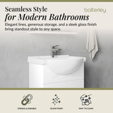 Contemporary Floor Standing Vanity Unit with Round Ceramic Basin – Gloss White, Choice of Doors, Drawers & Sizes