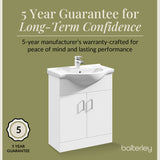 Contemporary Floor Standing Vanity Unit with Round Ceramic Basin – Gloss White, Choice of Doors, Drawers & Sizes