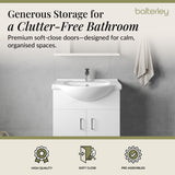 Contemporary Floor Standing Vanity Unit with Round Ceramic Basin – Gloss White, Choice of Doors, Drawers & Sizes