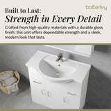 Contemporary Floor Standing Vanity Unit with Round Ceramic Basin – Gloss White, Choice of Doors, Drawers & Sizes