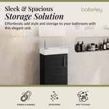 Compact Cloakroom Vanity Basin Unit, 400mm - Choice of Mount Type, Colour and Handle Finish