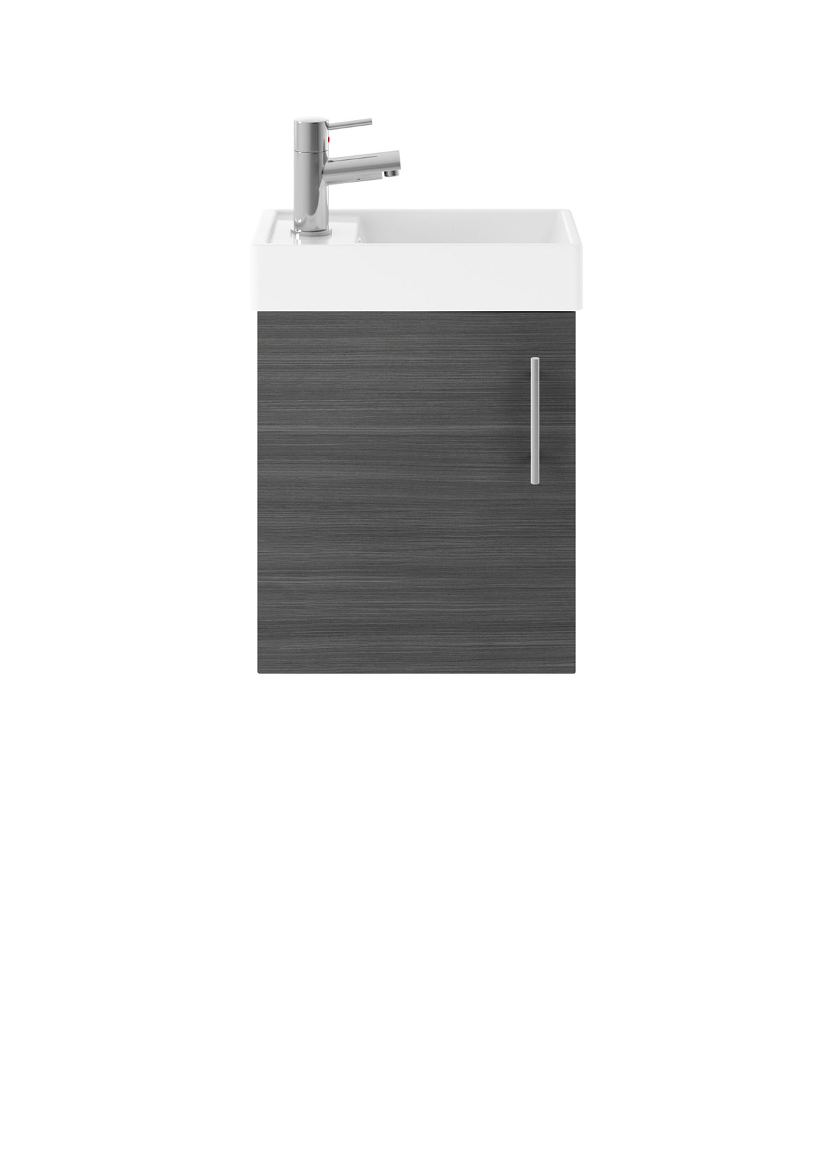 Compact Cloakroom Vanity Basin Unit, 400mm - Choice of Mount Type, Colour and Handle Finish
