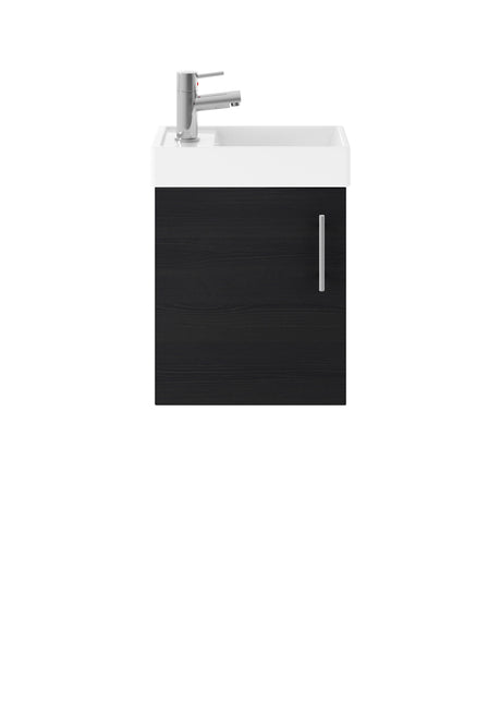 Compact Cloakroom Vanity Basin Unit, 400mm - Choice of Mount Type, Colour and Handle Finish