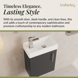 Compact Cloakroom Vanity Basin Unit, 400mm - Choice of Mount Type, Colour and Handle Finish