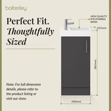 Compact Cloakroom Vanity Basin Unit, 400mm - Choice of Mount Type, Colour and Handle Finish