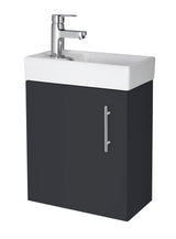Compact Cloakroom Vanity Basin Unit, 400mm - Choice of Mount Type, Colour and Handle Finish