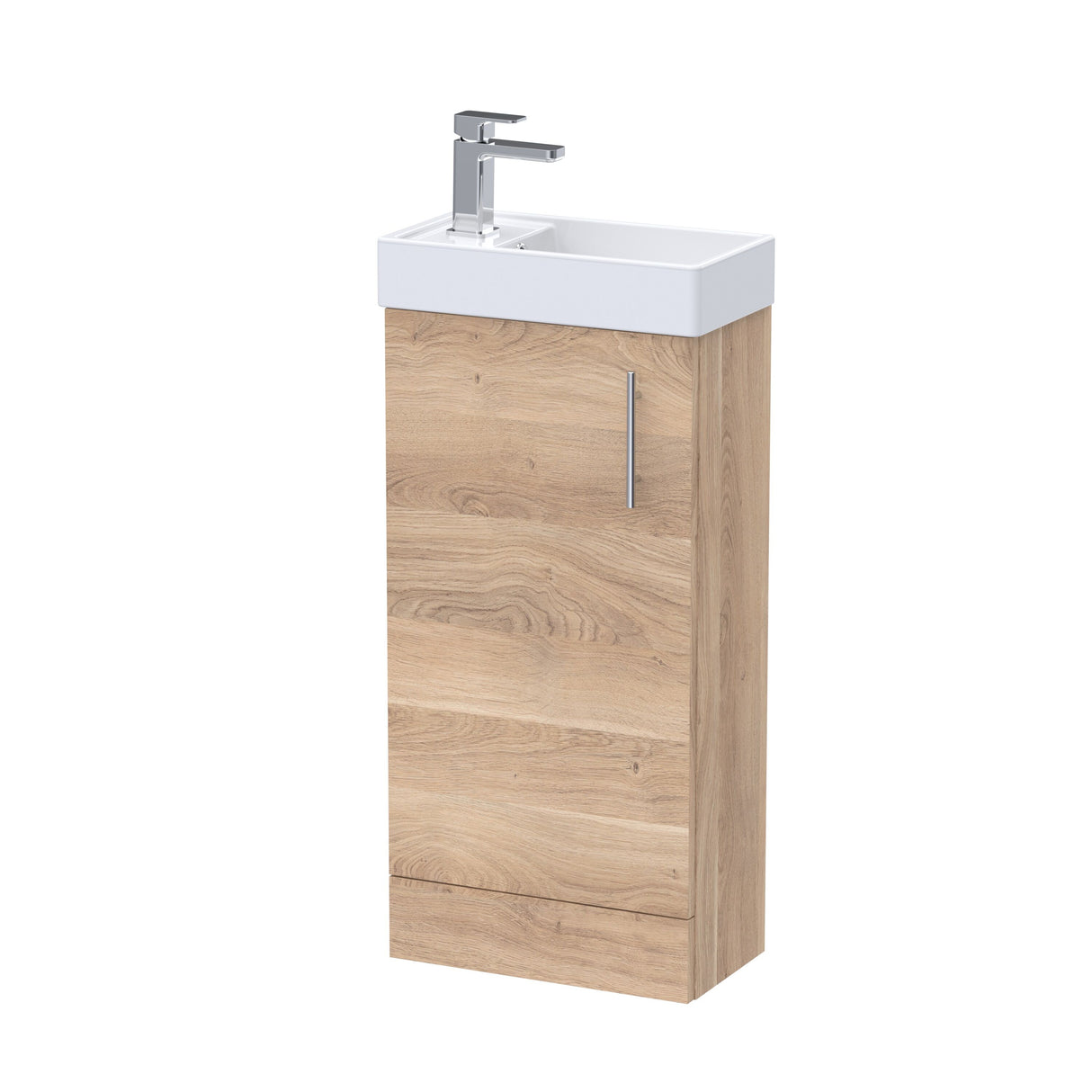 Compact Cloakroom Vanity Basin Unit, 400mm - Choice of Mount Type, Colour and Handle Finish