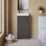 Compact Cloakroom Vanity Basin Unit, 400mm - Choice of Mount Type, Colour and Handle Finish