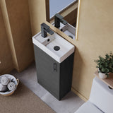 Compact Cloakroom Vanity Basin Unit, 400mm - Choice of Mount Type, Colour and Handle Finish