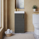 Compact Cloakroom Vanity Basin Unit, 400mm - Choice of Mount Type, Colour and Handle Finish