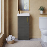 Compact Cloakroom Vanity Basin Unit, 400mm - Choice of Mount Type, Colour and Handle Finish