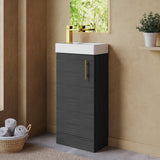 Compact Cloakroom Vanity Basin Unit, 400mm - Choice of Mount Type, Colour and Handle Finish