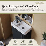 Compact Cloakroom Vanity Basin Unit, 400mm - Choice of Mount Type, Colour and Handle Finish