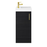Compact Cloakroom Vanity Basin Unit, 400mm - Choice of Mount Type, Colour and Handle Finish
