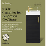 Compact Cloakroom Vanity Basin Unit, 400mm - Choice of Mount Type, Colour and Handle Finish