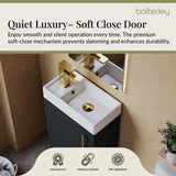 Compact Cloakroom Vanity Basin Unit, 400mm - Choice of Mount Type, Colour and Handle Finish