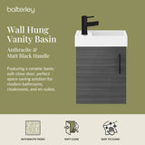 Compact Cloakroom Vanity Basin Unit, 400mm - Choice of Mount Type, Colour and Handle Finish