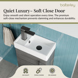 Compact Cloakroom Vanity Basin Unit, 400mm - Choice of Mount Type, Colour and Handle Finish