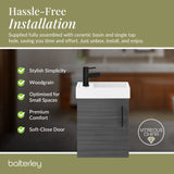 Compact Cloakroom Vanity Basin Unit, 400mm - Choice of Mount Type, Colour and Handle Finish