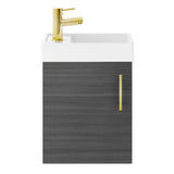 Compact Cloakroom Vanity Basin Unit, 400mm - Choice of Mount Type, Colour and Handle Finish