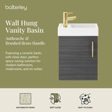 Compact Cloakroom Vanity Basin Unit, 400mm - Choice of Mount Type, Colour and Handle Finish