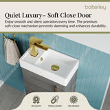 Compact Cloakroom Vanity Basin Unit, 400mm - Choice of Mount Type, Colour and Handle Finish