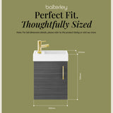 Compact Cloakroom Vanity Basin Unit, 400mm - Choice of Mount Type, Colour and Handle Finish