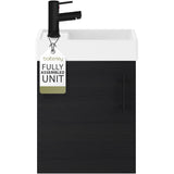 Compact Cloakroom Vanity Basin Unit, 400mm - Choice of Mount Type, Colour and Handle Finish