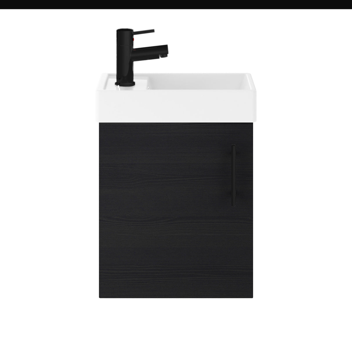 Compact Cloakroom Vanity Basin Unit, 400mm - Choice of Mount Type, Colour and Handle Finish