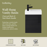 Compact Cloakroom Vanity Basin Unit, 400mm - Choice of Mount Type, Colour and Handle Finish