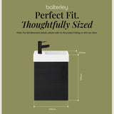 Compact Cloakroom Vanity Basin Unit, 400mm - Choice of Mount Type, Colour and Handle Finish