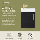 Compact Cloakroom Vanity Basin Unit, 400mm - Choice of Mount Type, Colour and Handle Finish