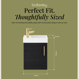 Compact Cloakroom Vanity Basin Unit, 400mm - Choice of Mount Type, Colour and Handle Finish