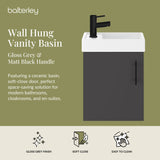 Compact Cloakroom Vanity Basin Unit, 400mm - Choice of Mount Type, Colour and Handle Finish