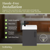 Compact Cloakroom Vanity Basin Unit, 400mm - Choice of Mount Type, Colour and Handle Finish